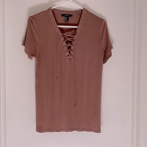 Forever 21 - blush color, front laced tee